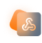 Abstract icon representing service-led, represented by a triangle shape, stylized with glassmorphism effect