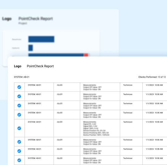 Image of a sample report produced for a client - report is in table format